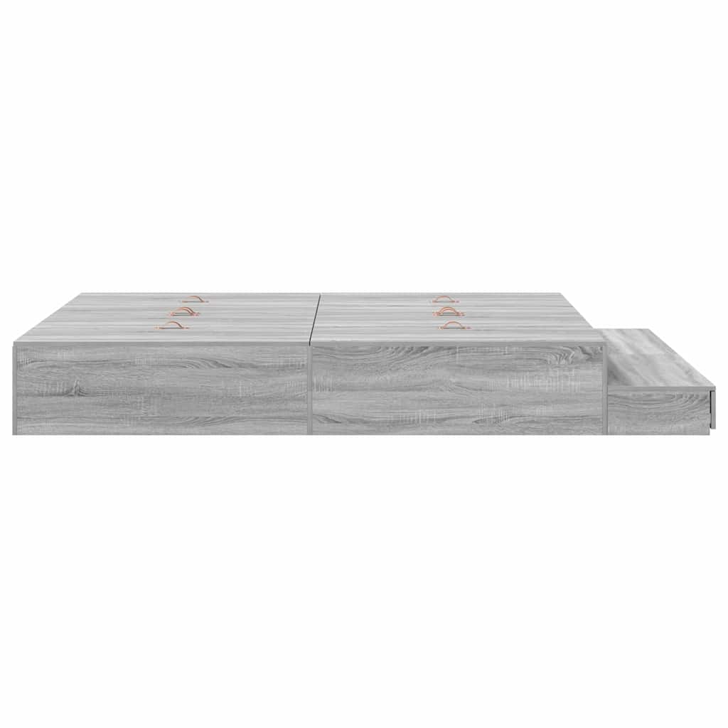 Krevet s ladicama Siva Sonoma 160 cm Konstruirano drvo