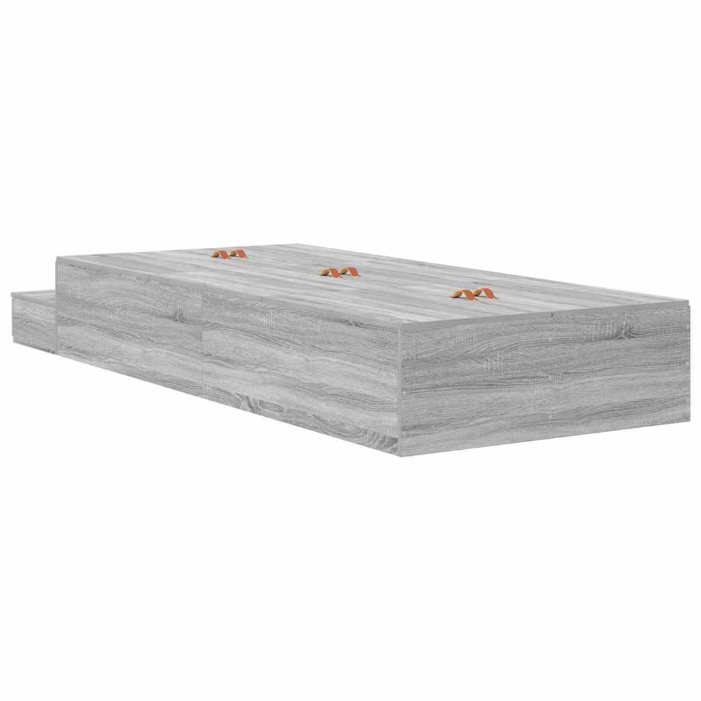 Krevet s ladicama Siva Sonoma 75 cm Konstruirano drvo