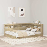Krevet s policama sonoma hrast 160 x 200 cm Konstruirano drvo
