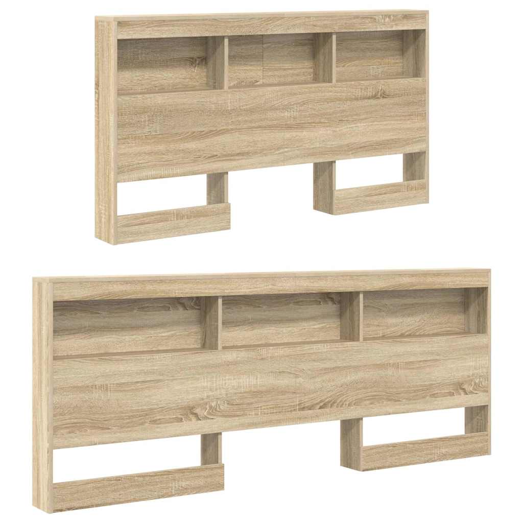 Krevet s policama sonoma hrast 160 x 200 cm Konstruirano drvo