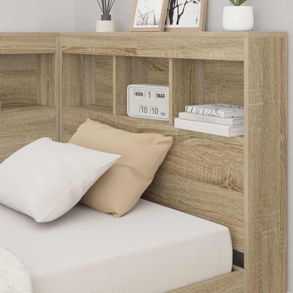 Krevet s policama Sonoma hrast 75 x 190 cm Konstruirano drvo