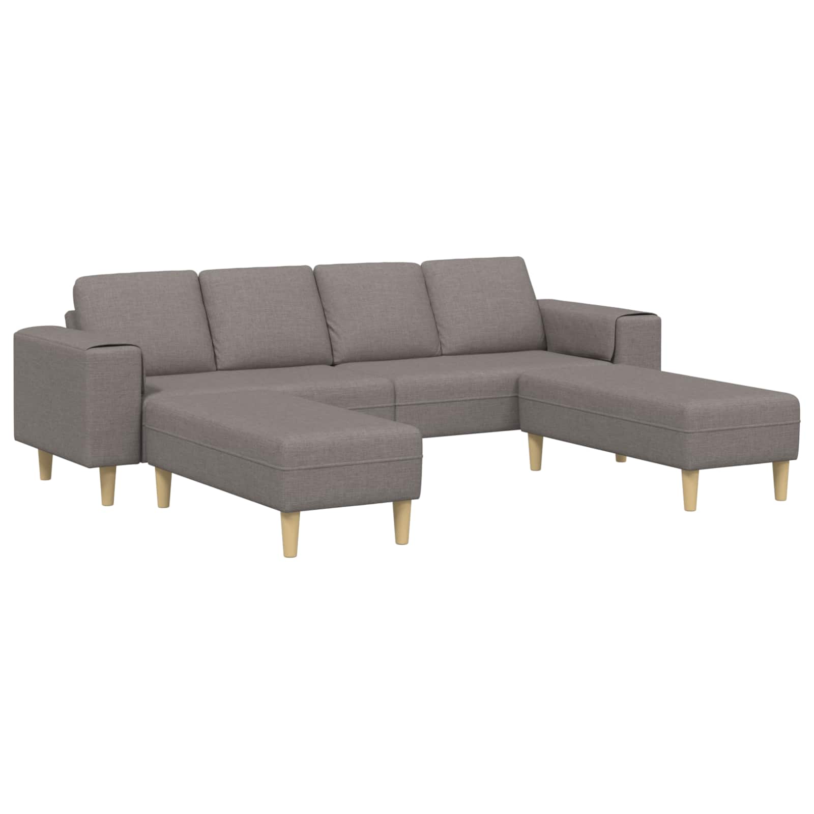 Kauč za dnevni boravak 3 pcs Sivo-smeđa Poliester