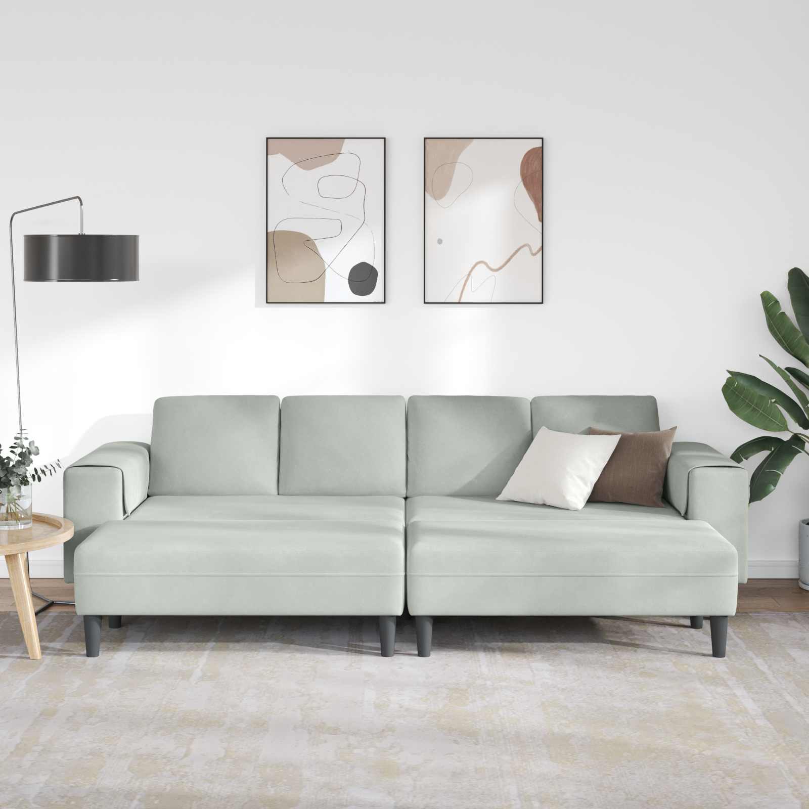 Kauč za dnevni boravak 3 pcs Svijetlo siva 250 x 188 x 76 cm