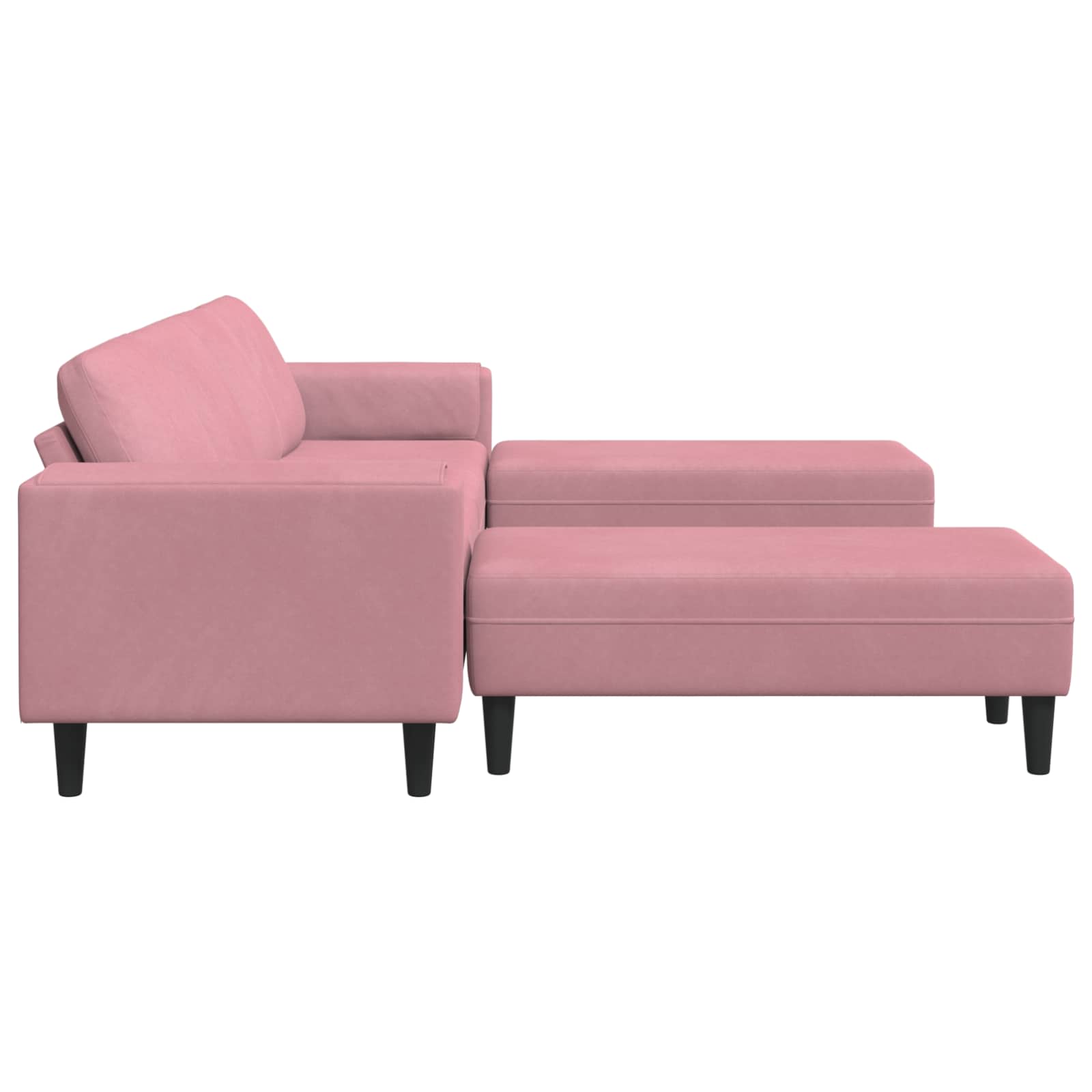 Kauč za dnevni boravak 3 pcs Ružičasta 250 x 188 x 76 cm