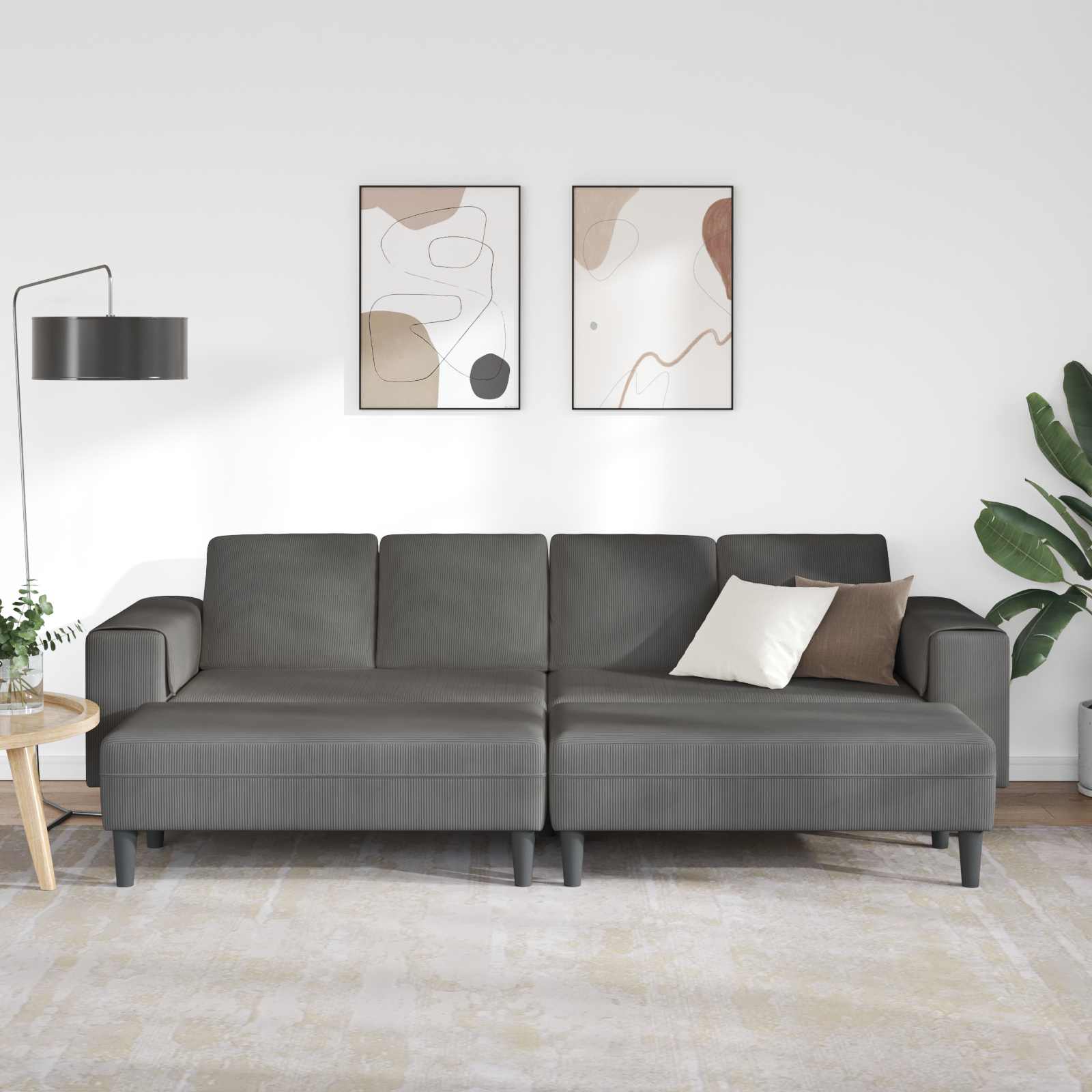 Sofa Tamno siva 250 x 188 x 76 cm Kordura tekstil