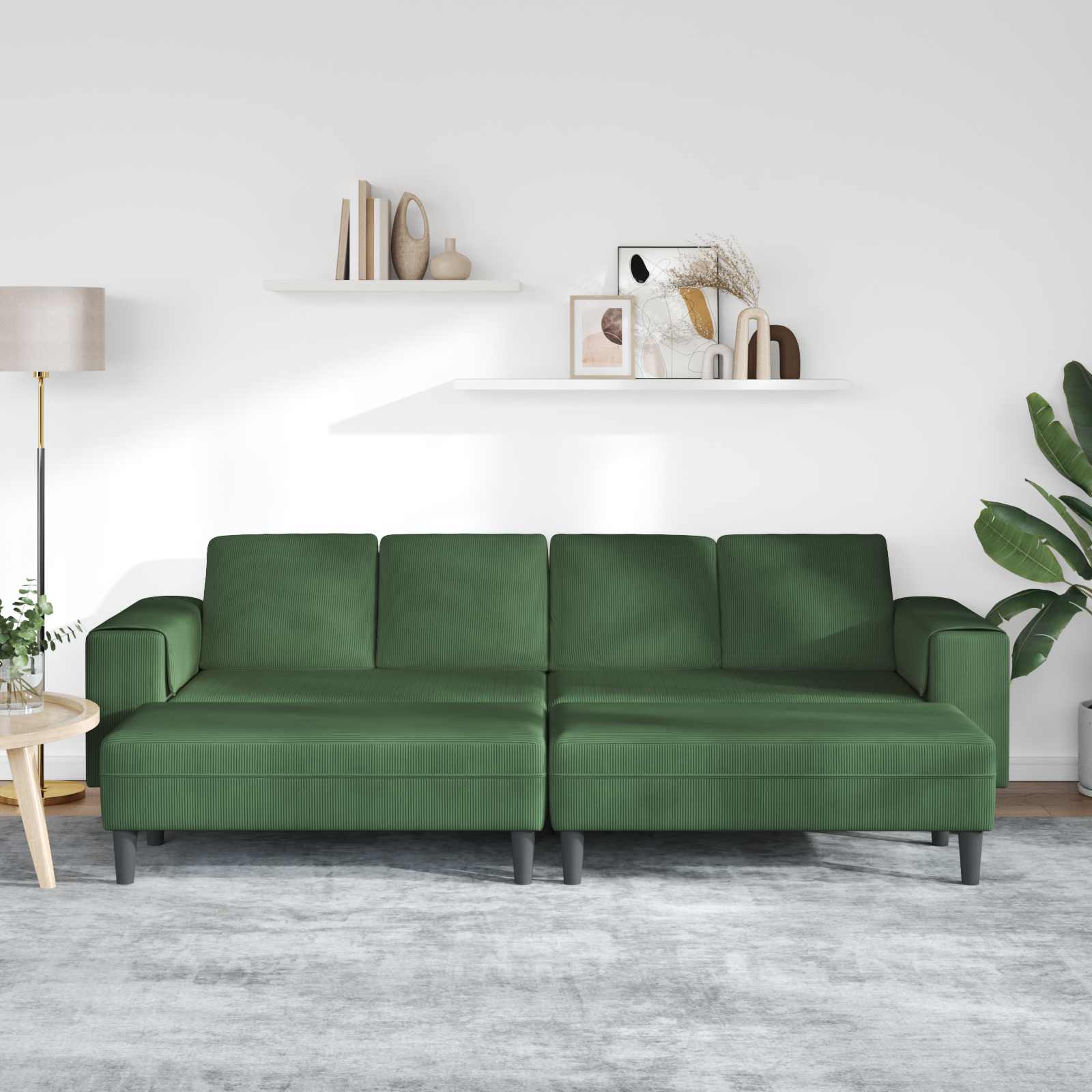 Sofa Tamnozelena 250 x 188 x 76 cm Kordura tekstil