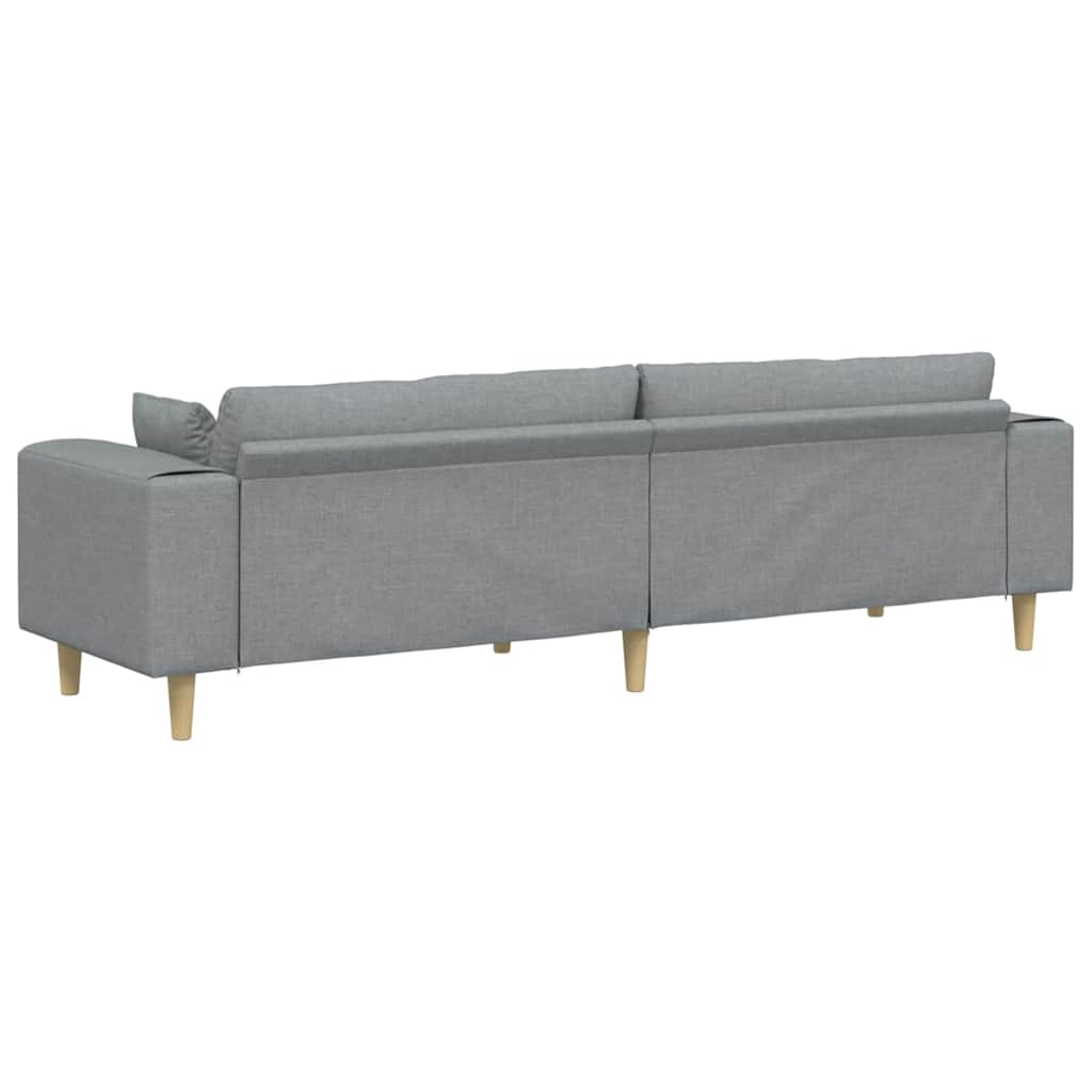 Sofa s jastukom Svijetlo siva 250 x 77 x 76 cm tkanina