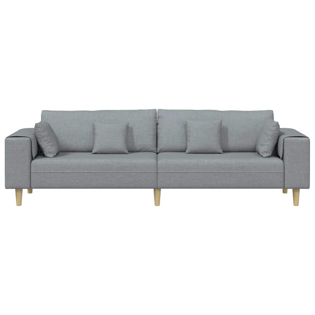 Sofa s jastukom Svijetlo siva 250 x 77 x 76 cm tkanina