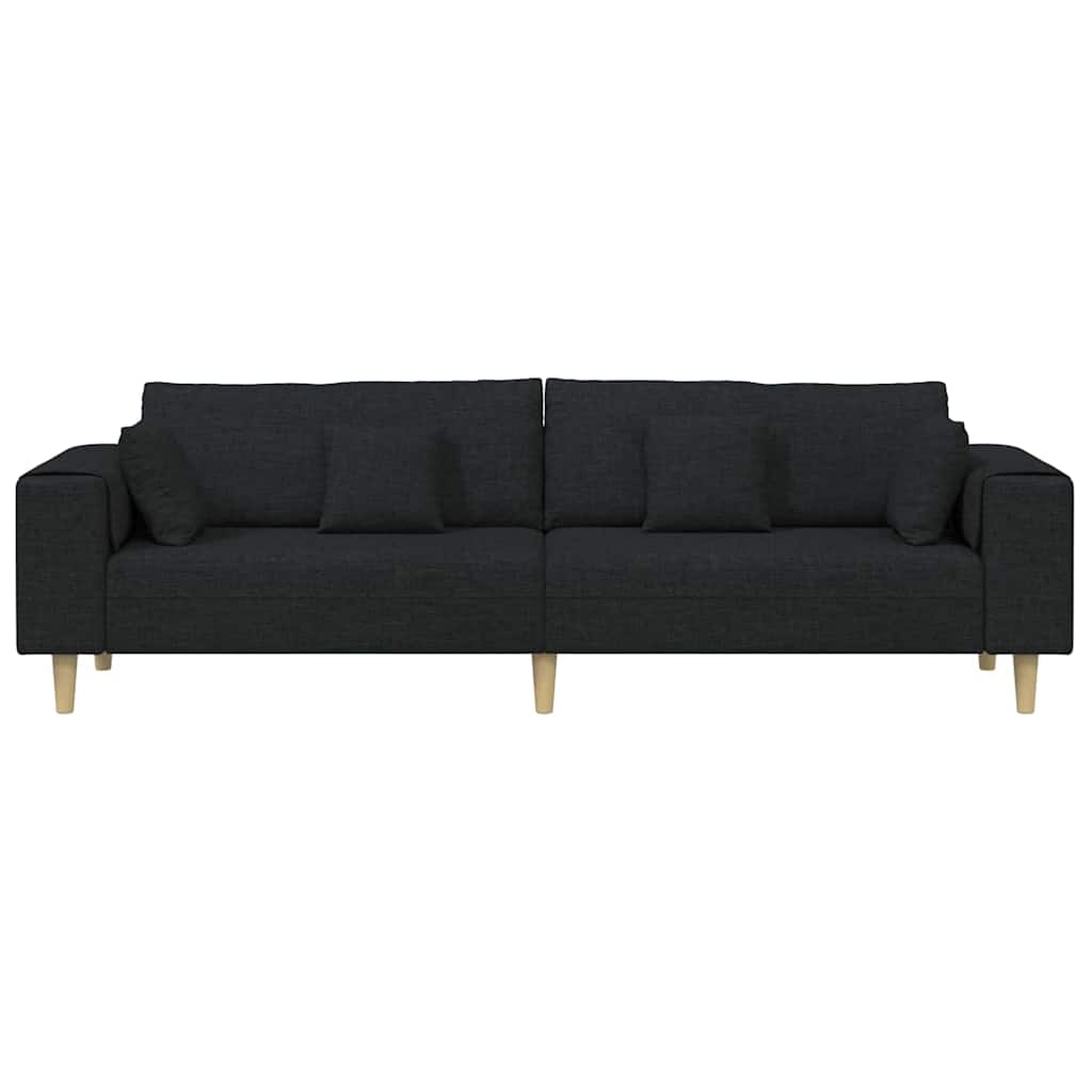 Sofa s jastukom Crna 250 x 77 x 76 cm tkanina