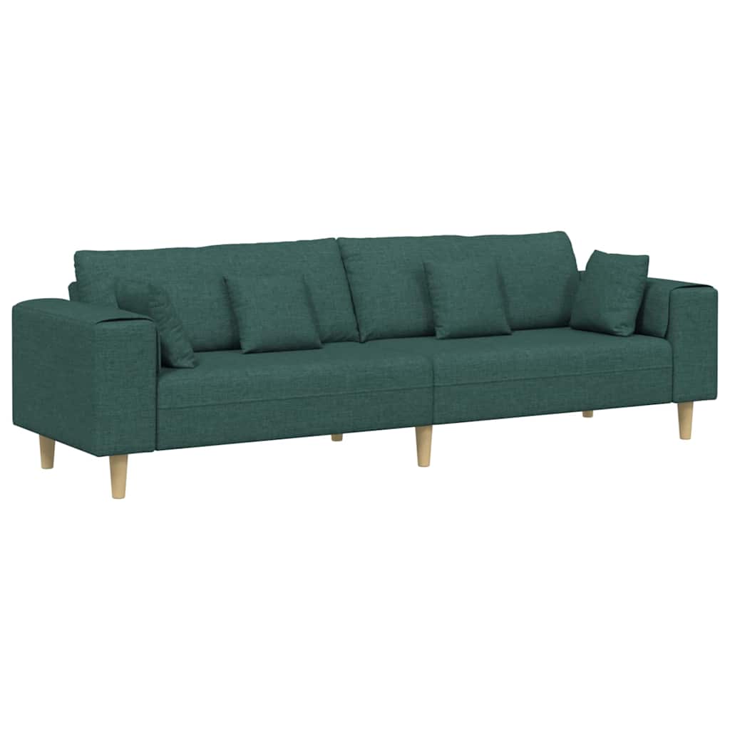 Sofa s jastukom Tamnozelena 250 x 77 x 76 cm tkanina