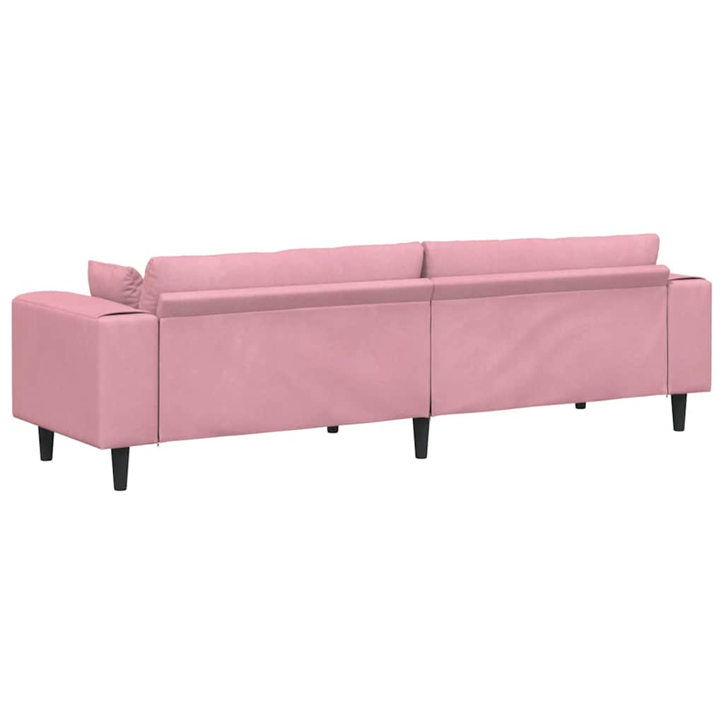 Sofa Ružičasta 250 x 77 x 76 cm Baršun