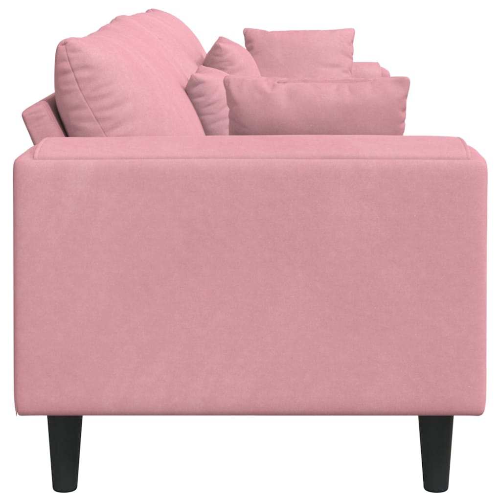 Sofa Ružičasta 250 x 77 x 76 cm Baršun