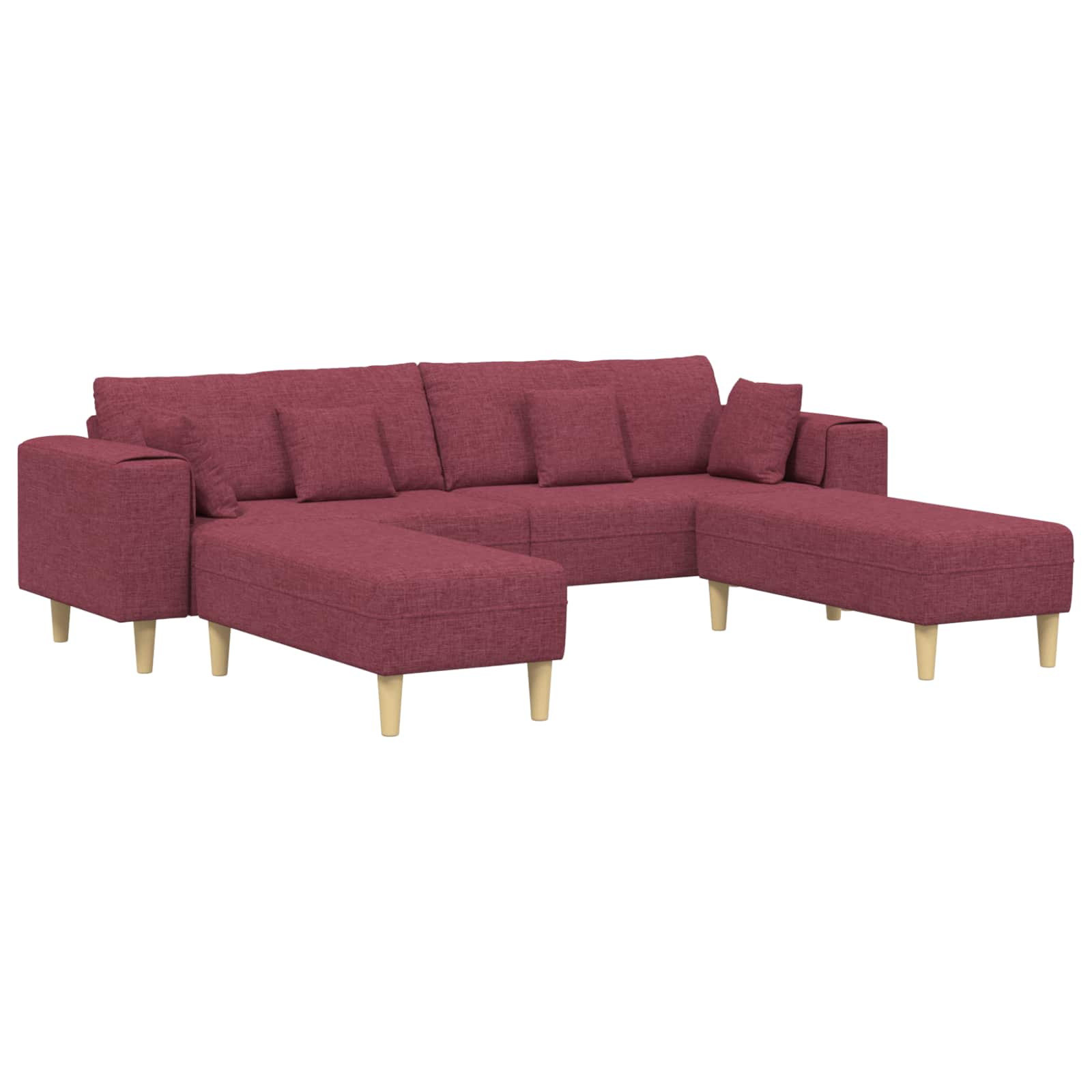 Sofa s jastukom 3 pcs Vinska crvena tkanina