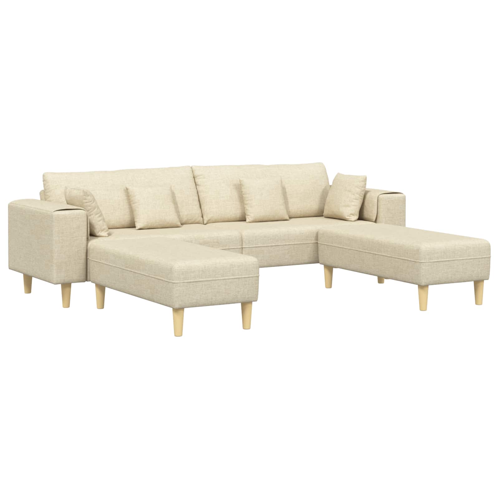 Sofa s jastukom 3 pcs Krema tkanina