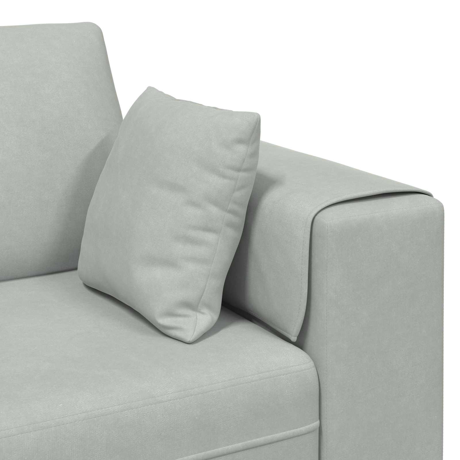 Sofa 3 pcs Svijetlo siva 250 x 188 x 76 cm Baršun