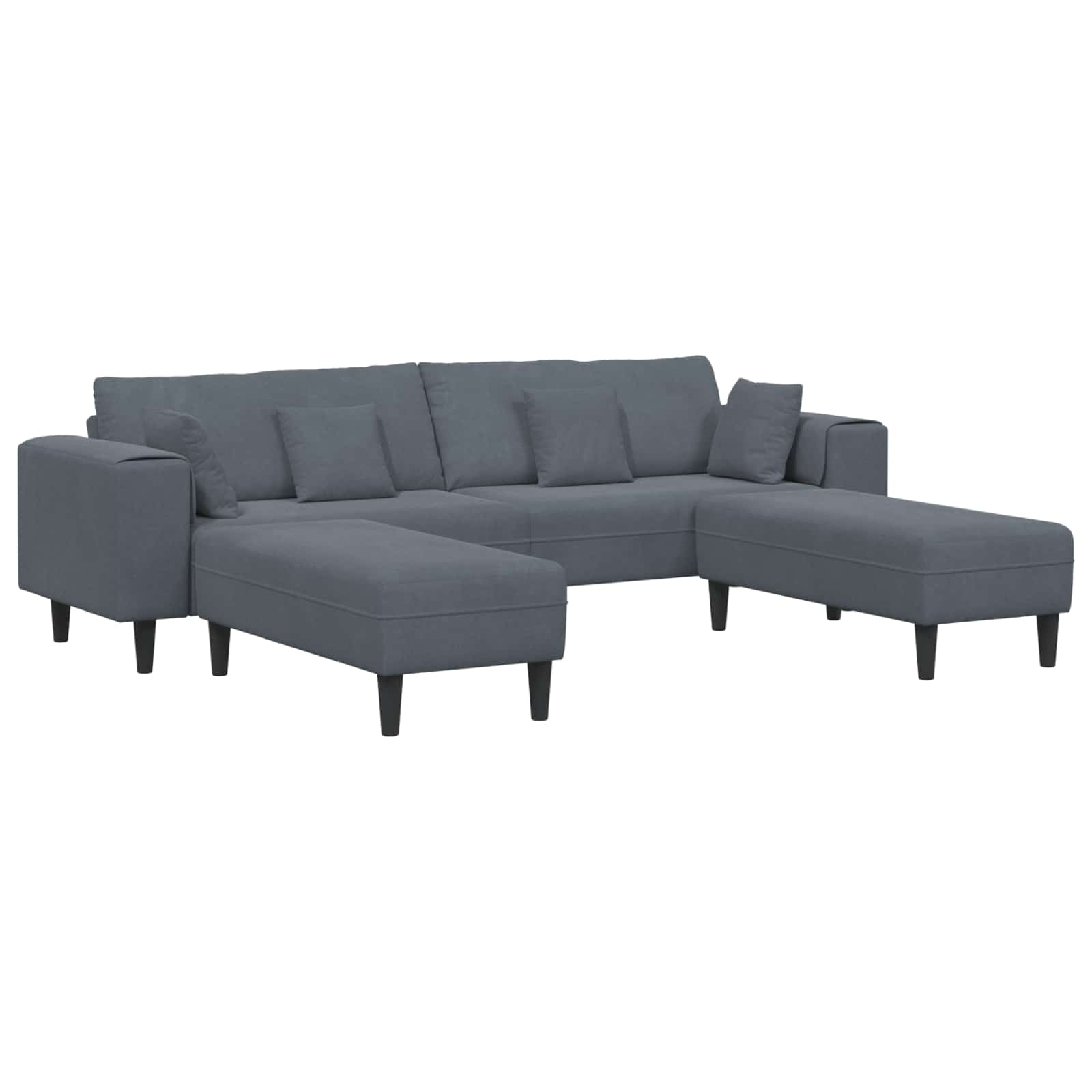 Sofa 3 pcs Tamno siva 250 x 188 x 76 cm Baršun