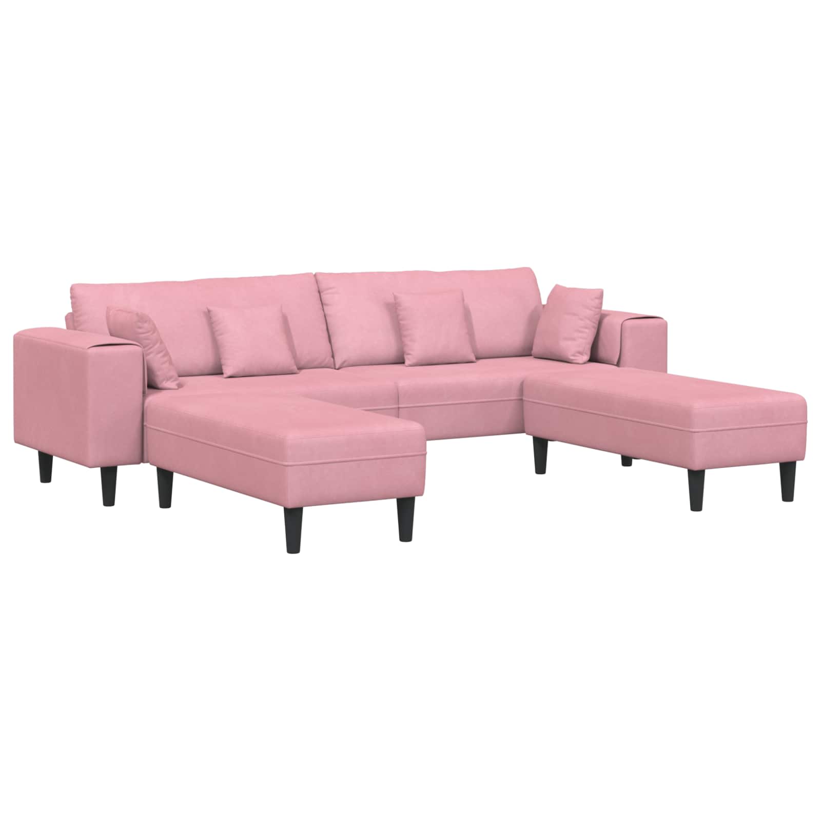 Sofa 3 pcs Ružičasta 250 x 188 x 76 cm Baršun