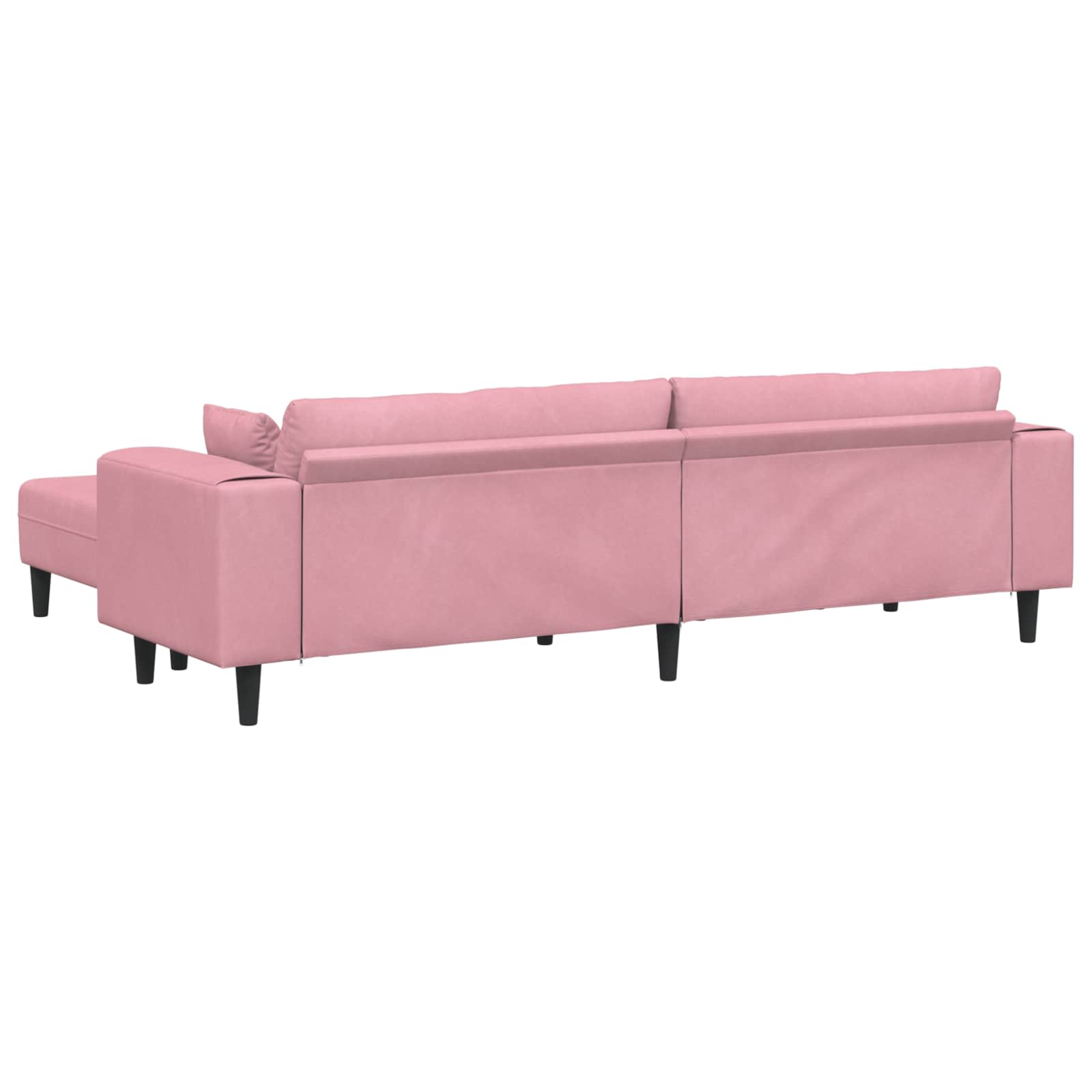 Sofa 3 pcs Ružičasta 250 x 188 x 76 cm Baršun