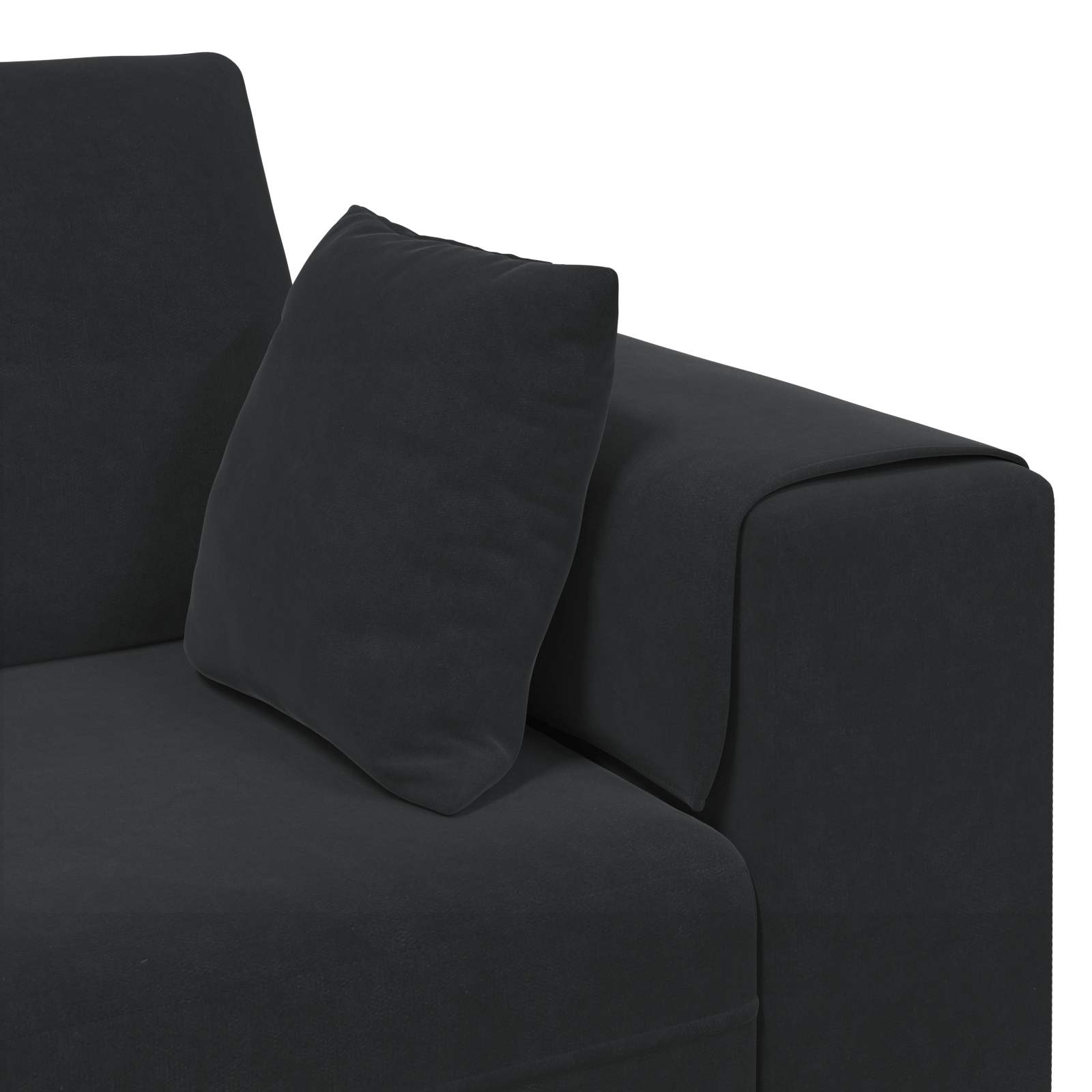 Sofa 3 pcs Crna 250 x 188 x 76 cm Baršun