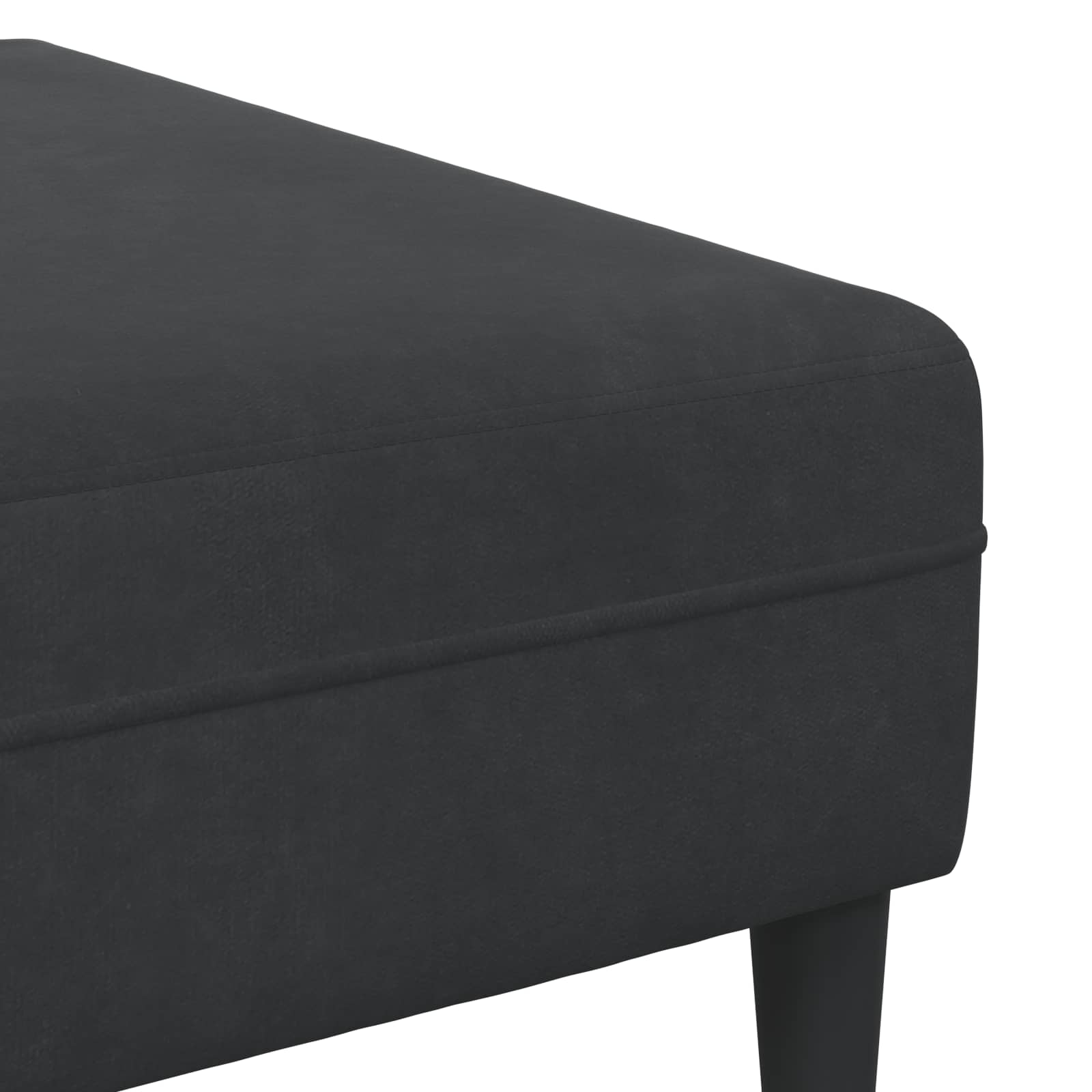 Sofa 3 pcs Crna 250 x 188 x 76 cm Baršun