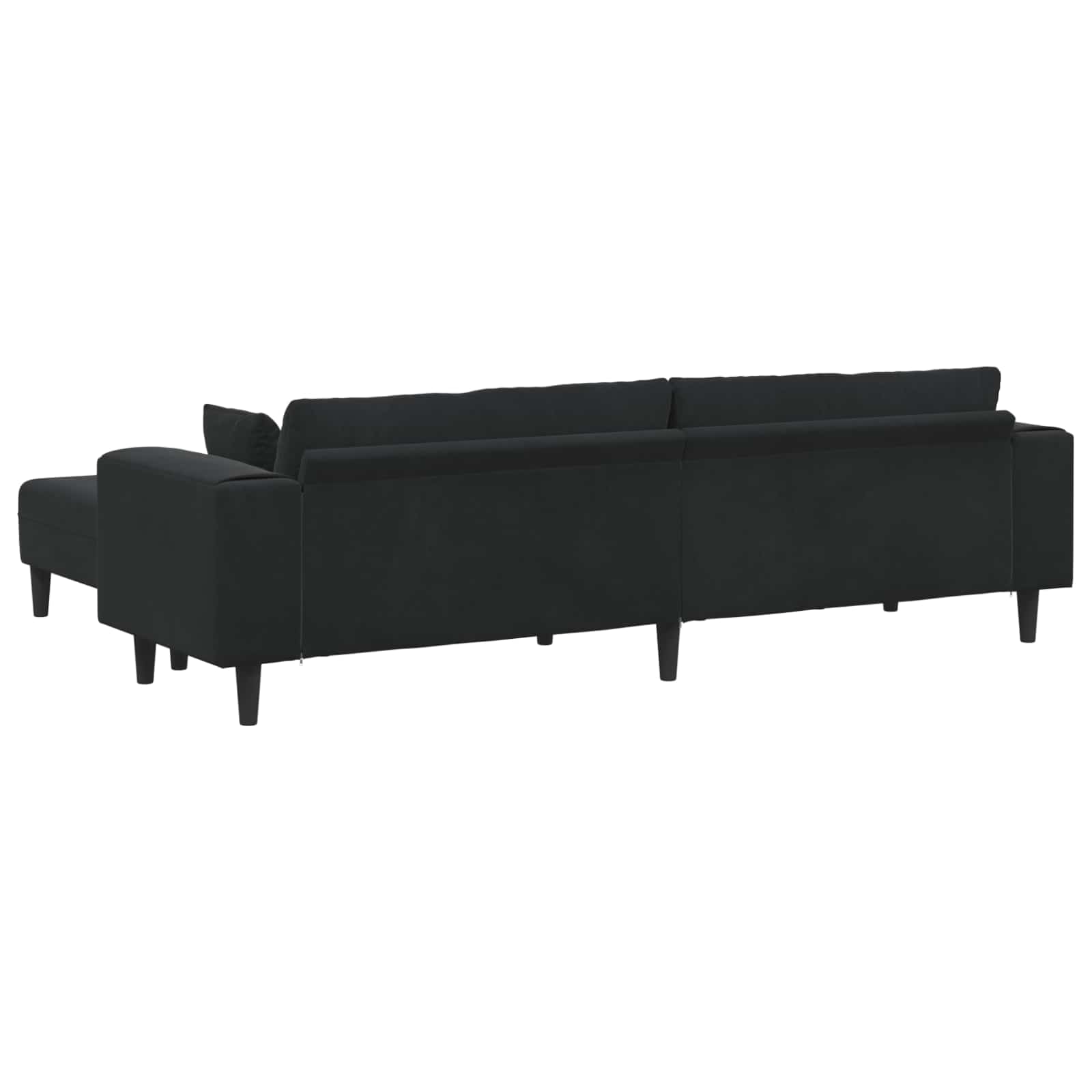 Sofa 3 pcs Crna 250 x 188 x 76 cm Baršun