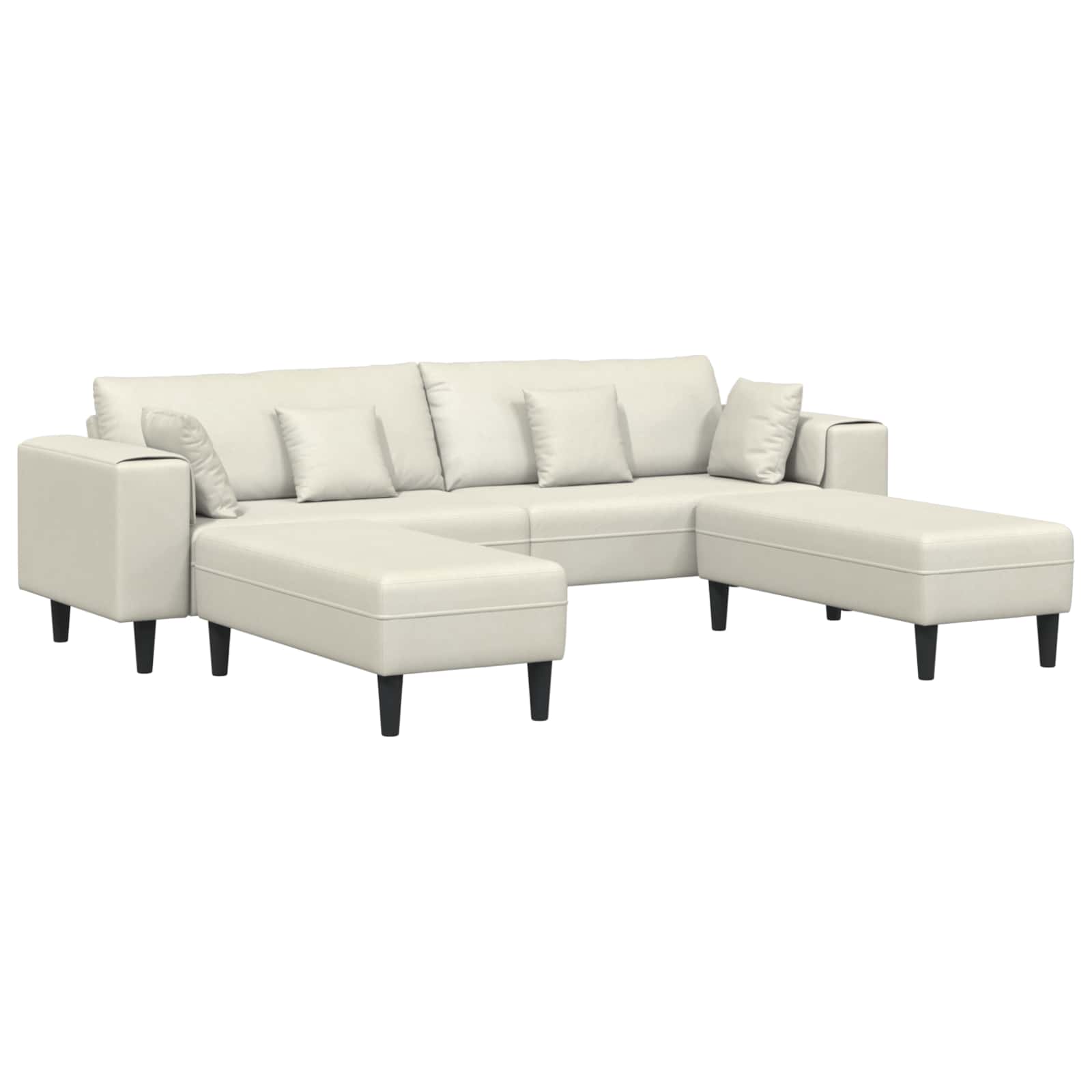 Sofa 3 pcs Krema 250 x 188 x 76 cm Baršun