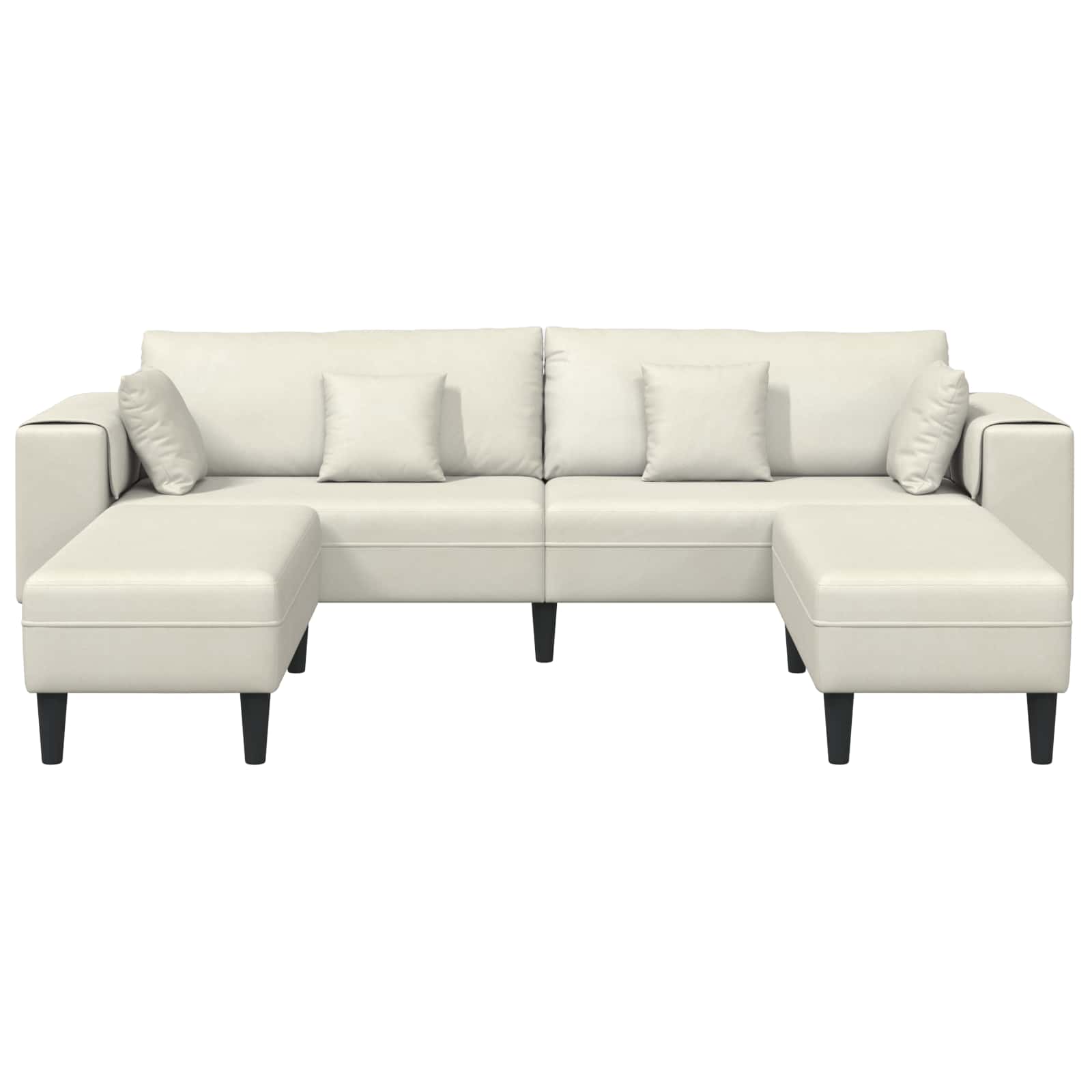 Sofa 3 pcs Krema 250 x 188 x 76 cm Baršun