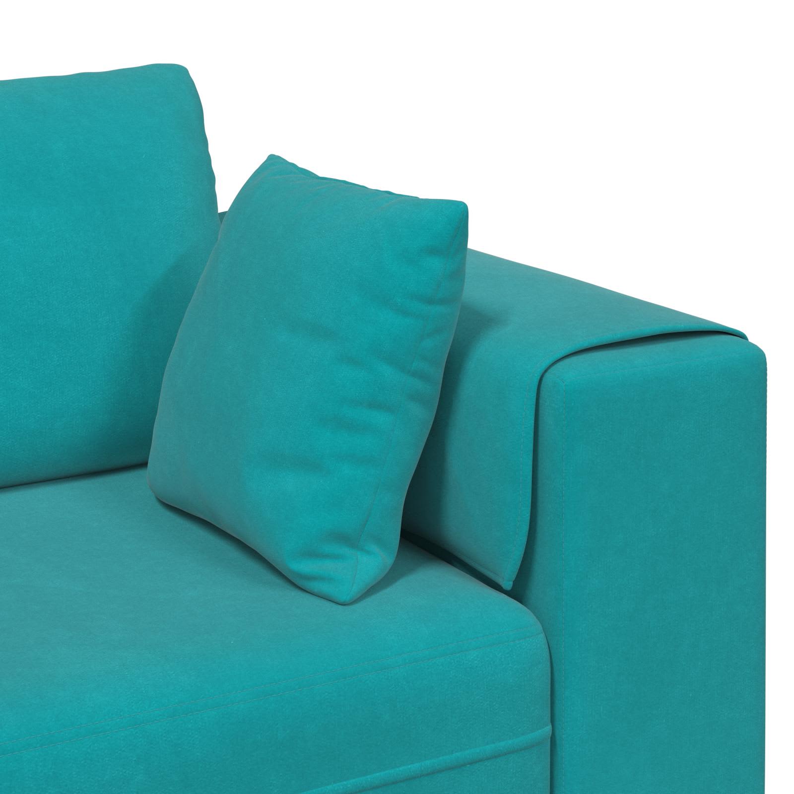 Sofa 3 pcs Tirkizna 250 x 188 x 76 cm Baršun