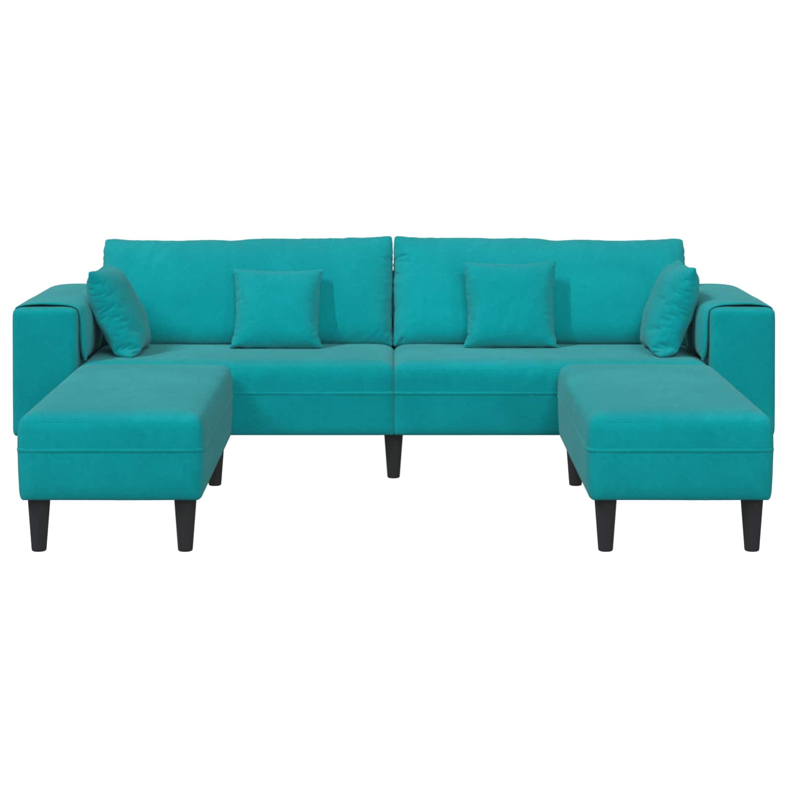 Sofa 3 pcs Tirkizna 250 x 188 x 76 cm Baršun