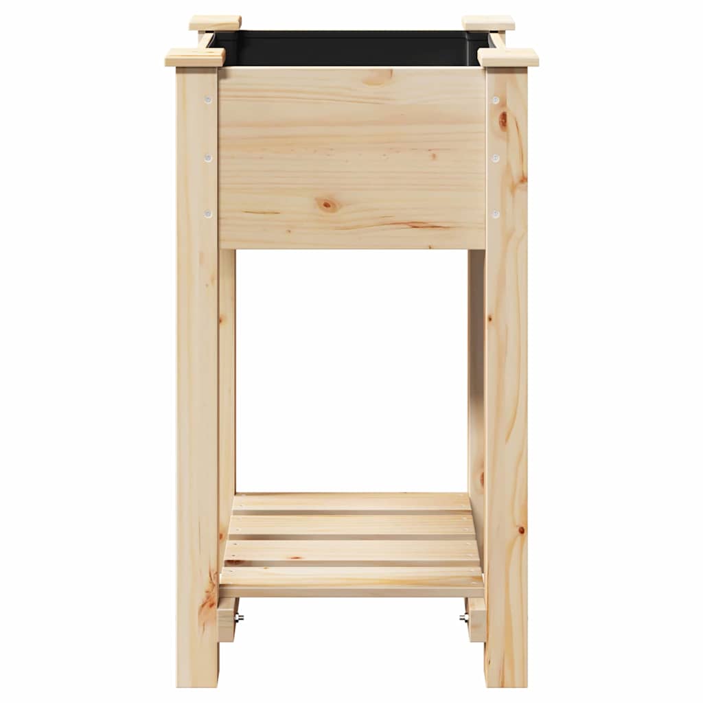 Vrtna saksija s policom Bež 45 x 45 x 76,5 cm Čvrsto drvo jele