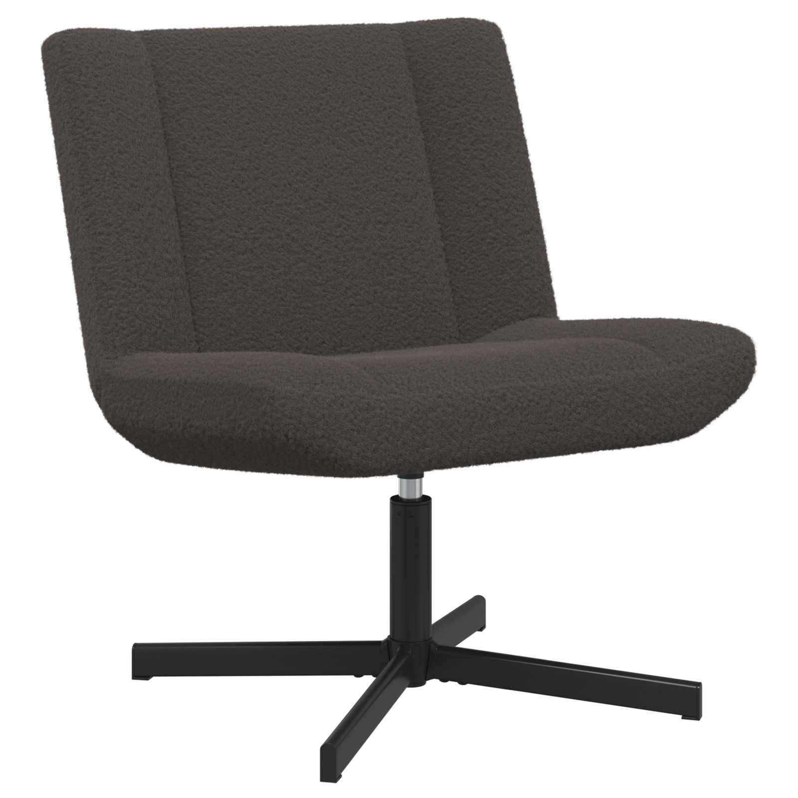 Stolica na kotačiće Tamno siva 63 x 75 x 76 cm Janjeća koža