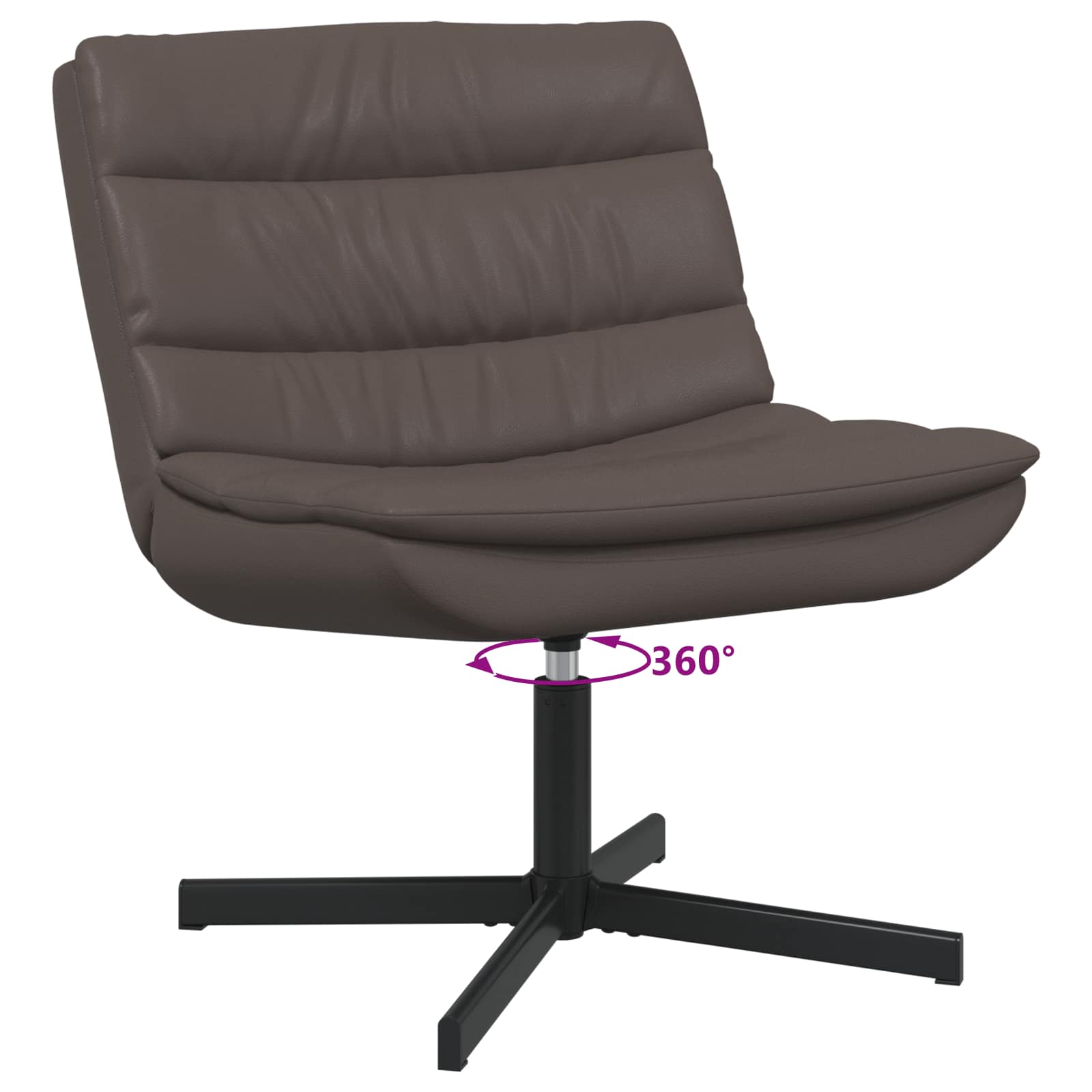 Stolica na kotačiće Smeđa 63 x 75 x 76 cm Sjajni PU