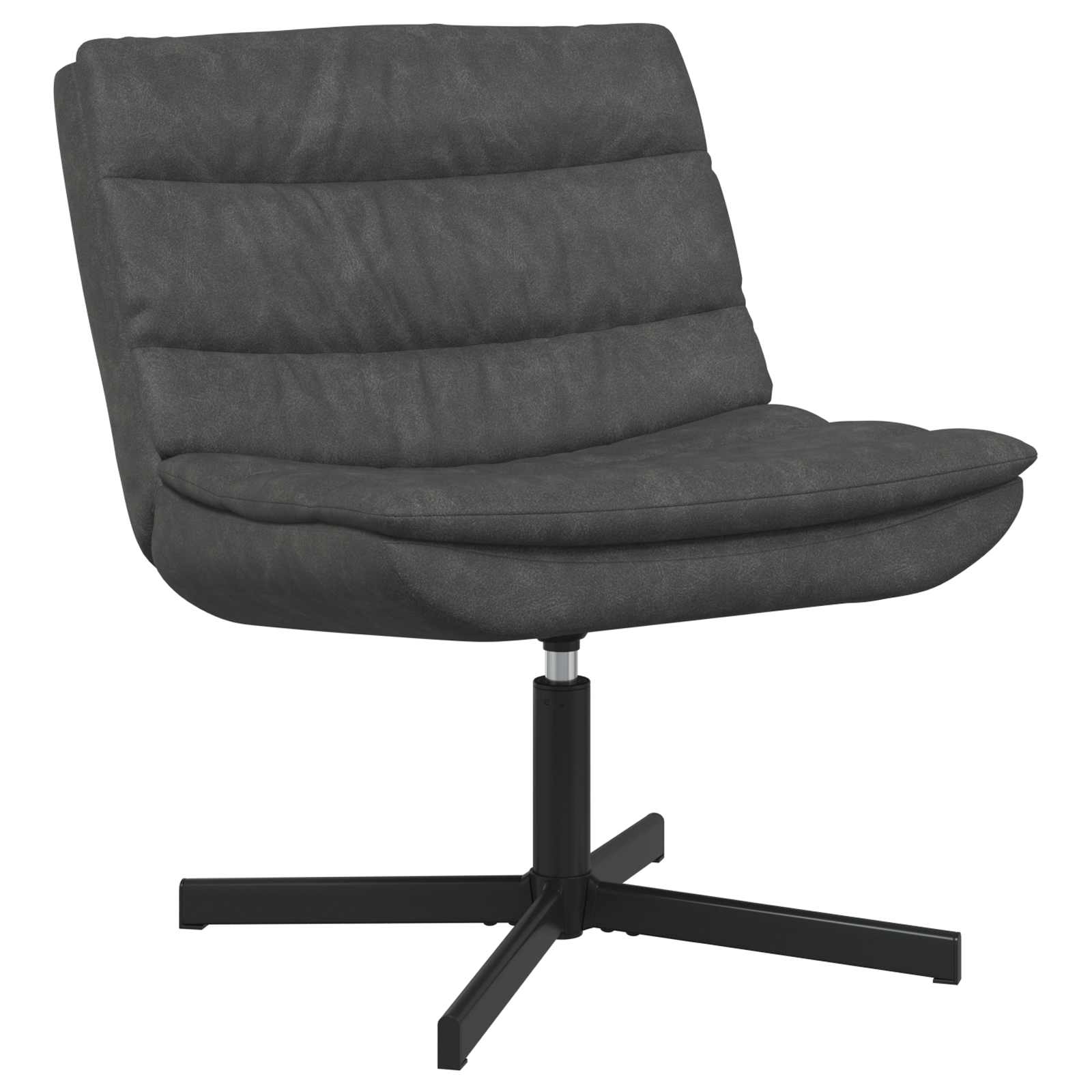 Stolica na kotačiće Crna 63 x 75 x 76 cm Antikni PU