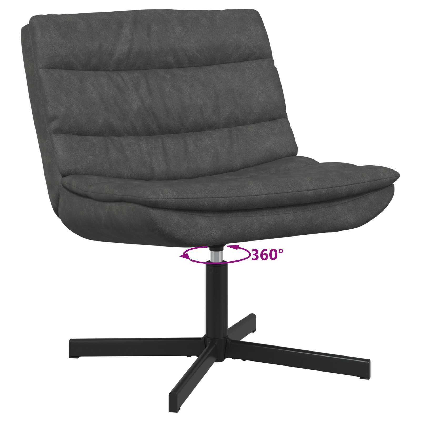Stolica na kotačiće Crna 63 x 75 x 76 cm Antikni PU