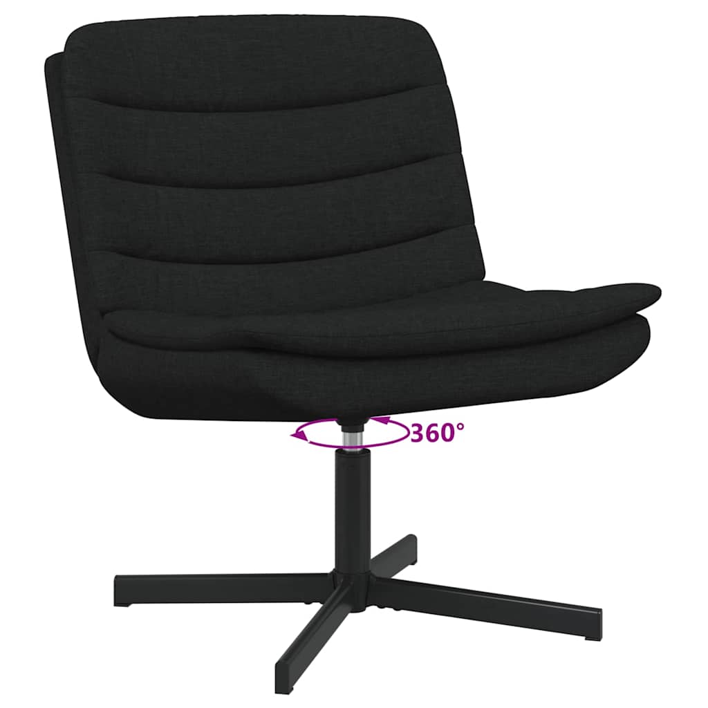 Stolica na kotačiće Crna 63 x 75 x 76 cm tkanina