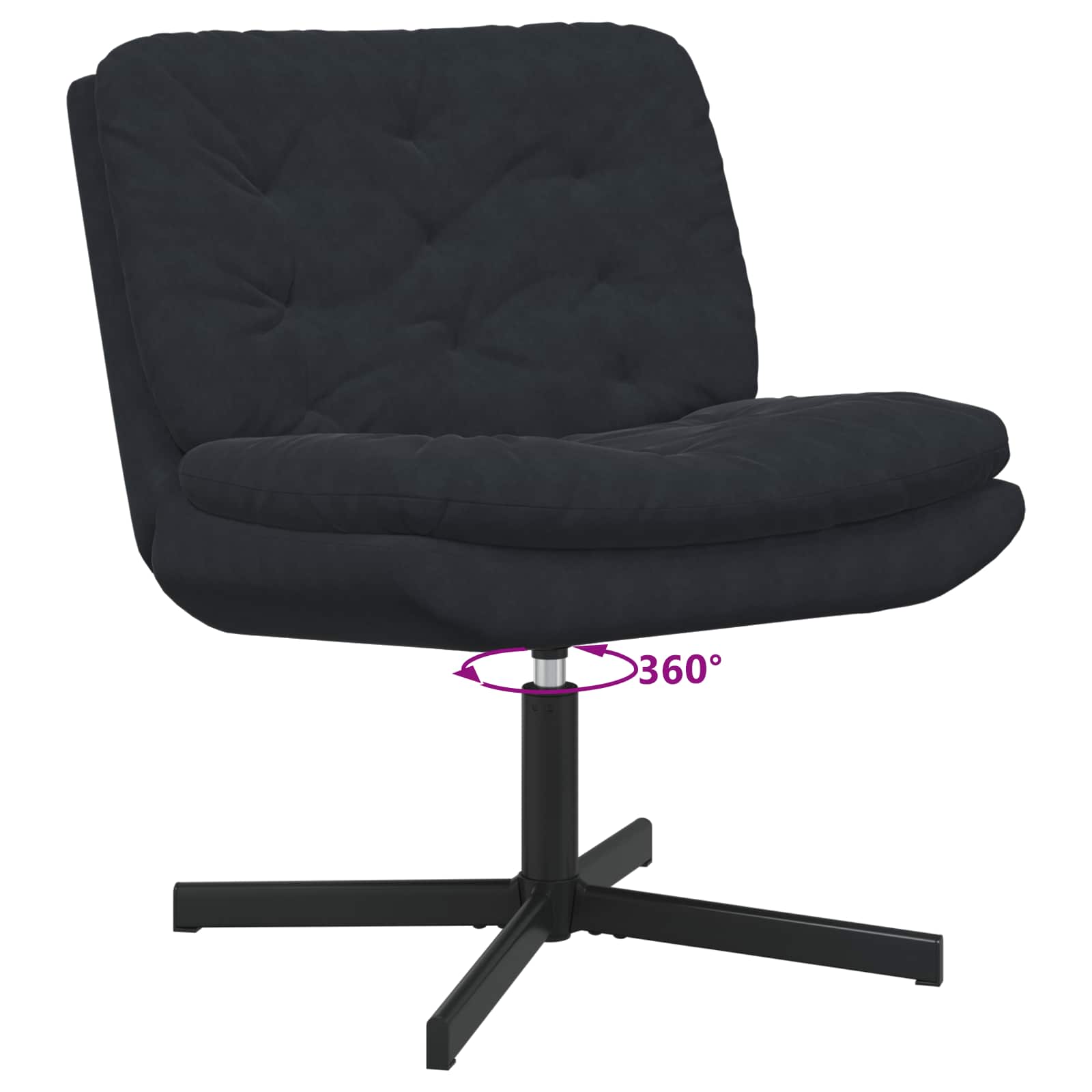 Stolac za opuštanje s rotacijom Crna 63 x 75 x 76 cm Baršun