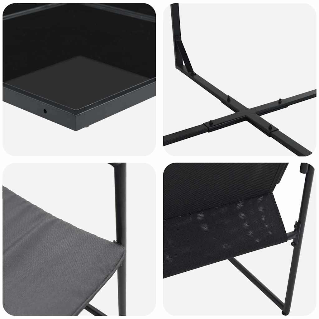 Vrtni set za objed 7 pcs Crna Čelik