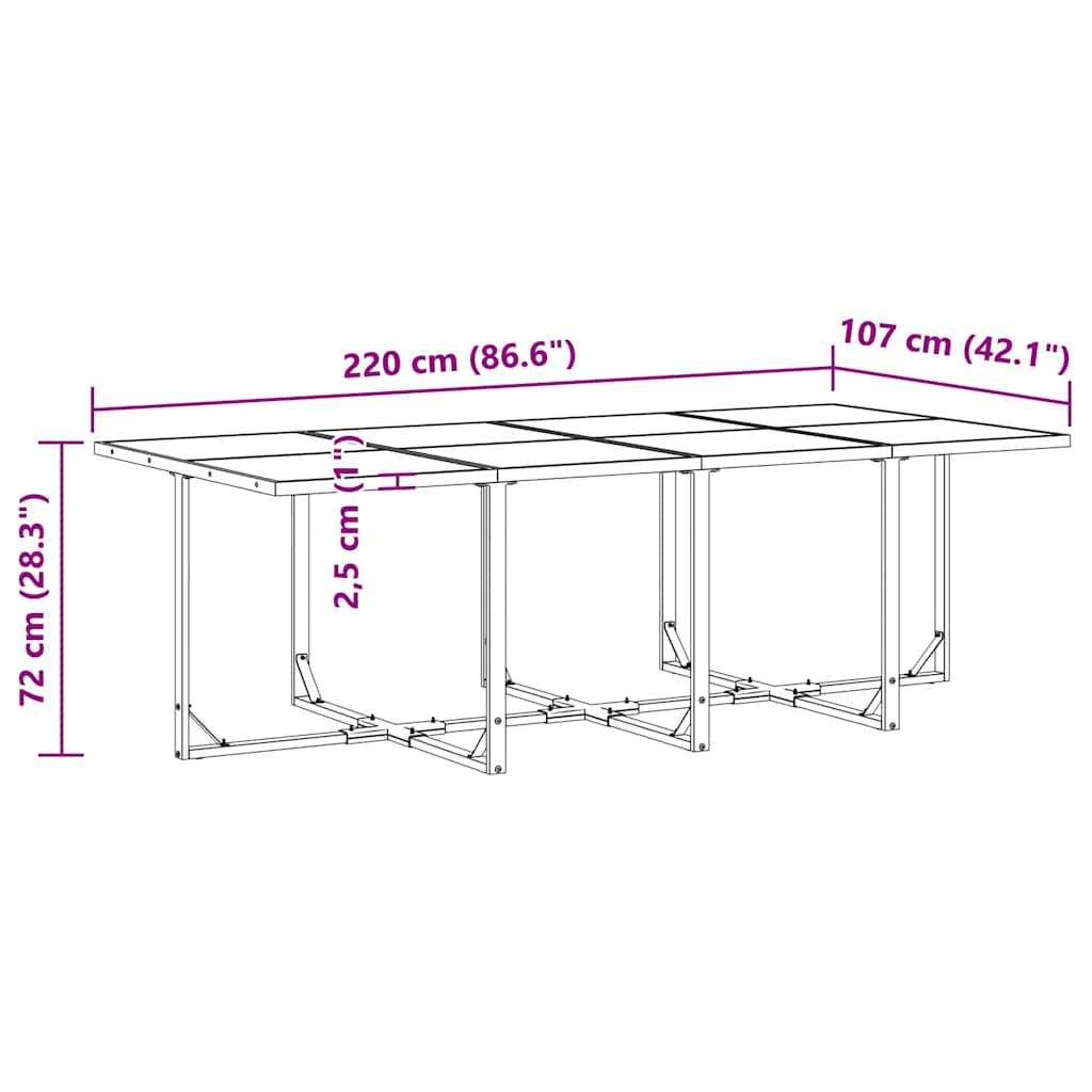 Vrtni set za objed 9 pcs Crna Čelik