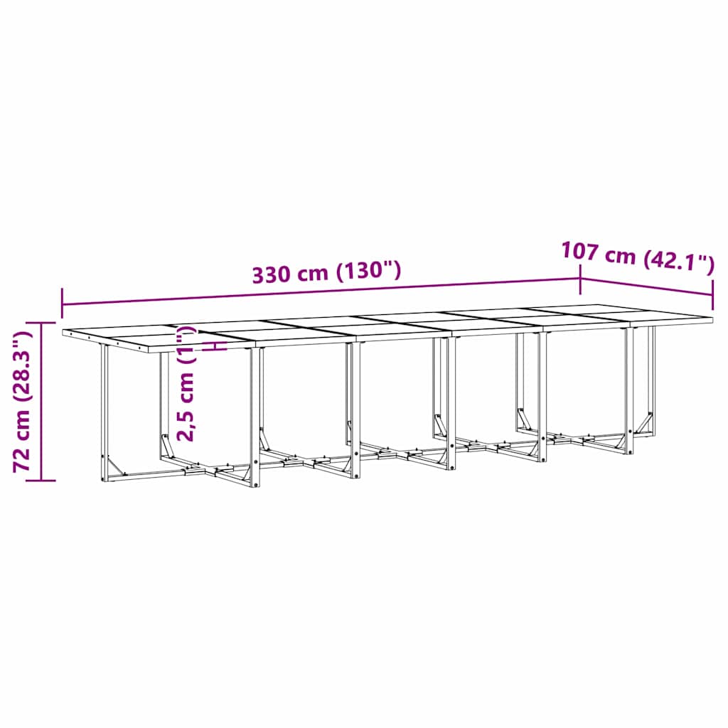 Vrtni set za objed 13 pcs Crna Čelik