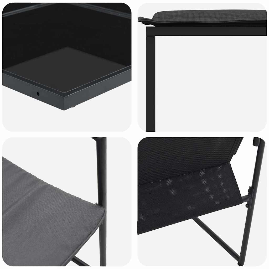 Vrtni set za objed 17 pcs Crna Čelik