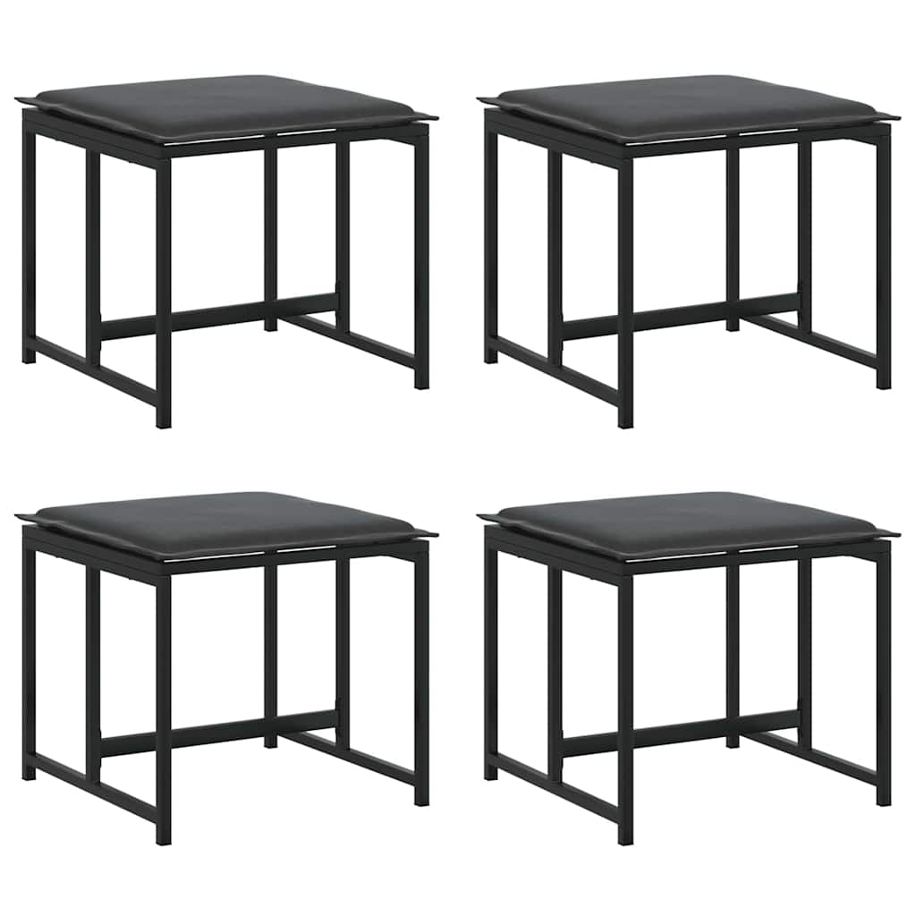 Vrtni set za objed 17 pcs Crna Čelik