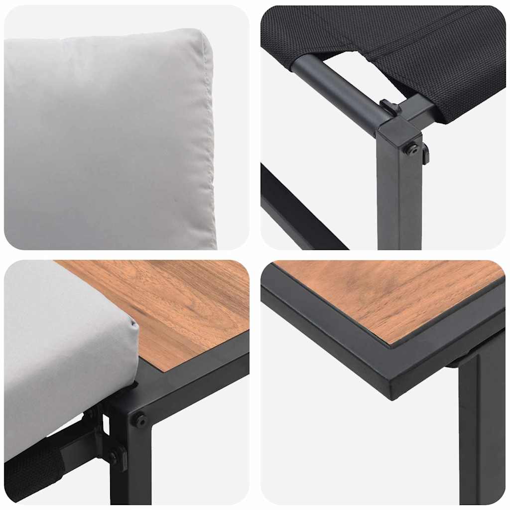 Vrtni set za objed 3 pcs Svijetlo siva Čelik