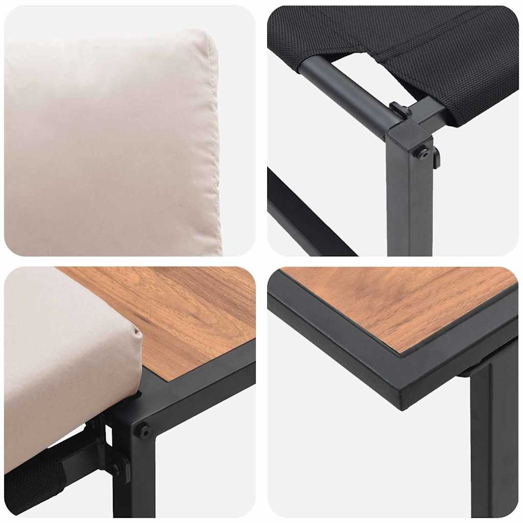 Vrtni set za objed 3 pcs Sivo-smeđa Čelik