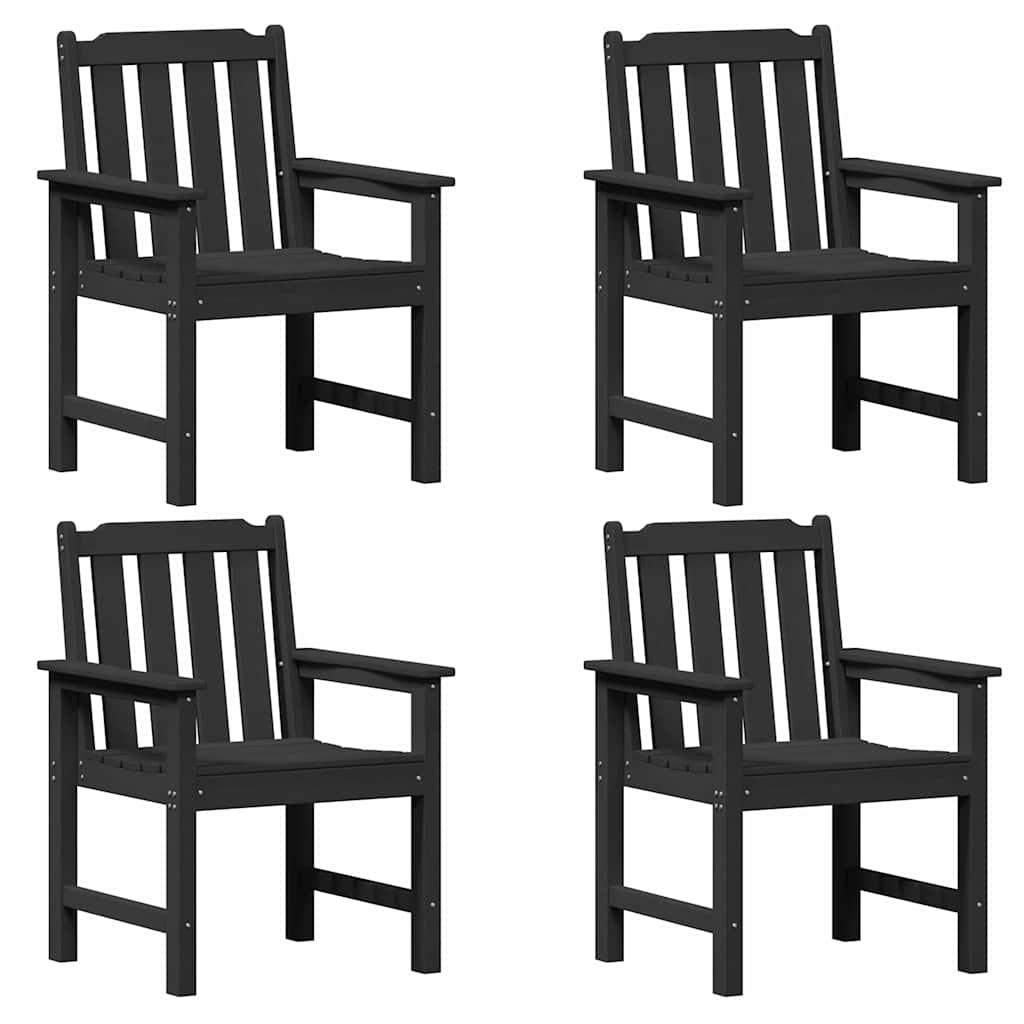 Vrtna stolica 4 pcs Crna 65.5 x 59 x 88 cm Polietilen