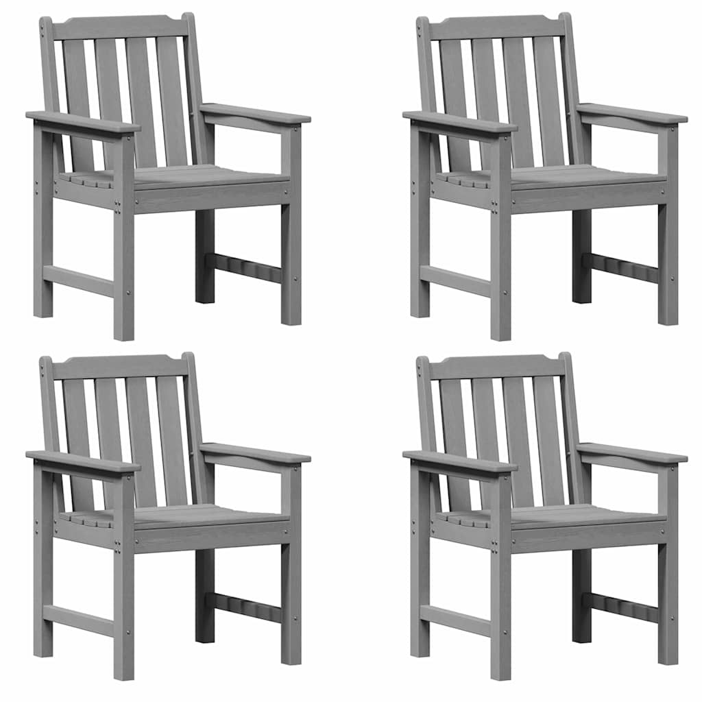 Vrtna stolica 4 pcs Svijetlo siva 65.5 x 59 x 88 cm Polietilen