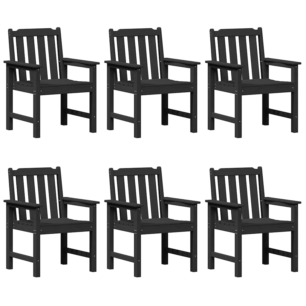 Vrtna stolica 6 pcs Crna 65.5 x 59 x 88 cm Polietilen