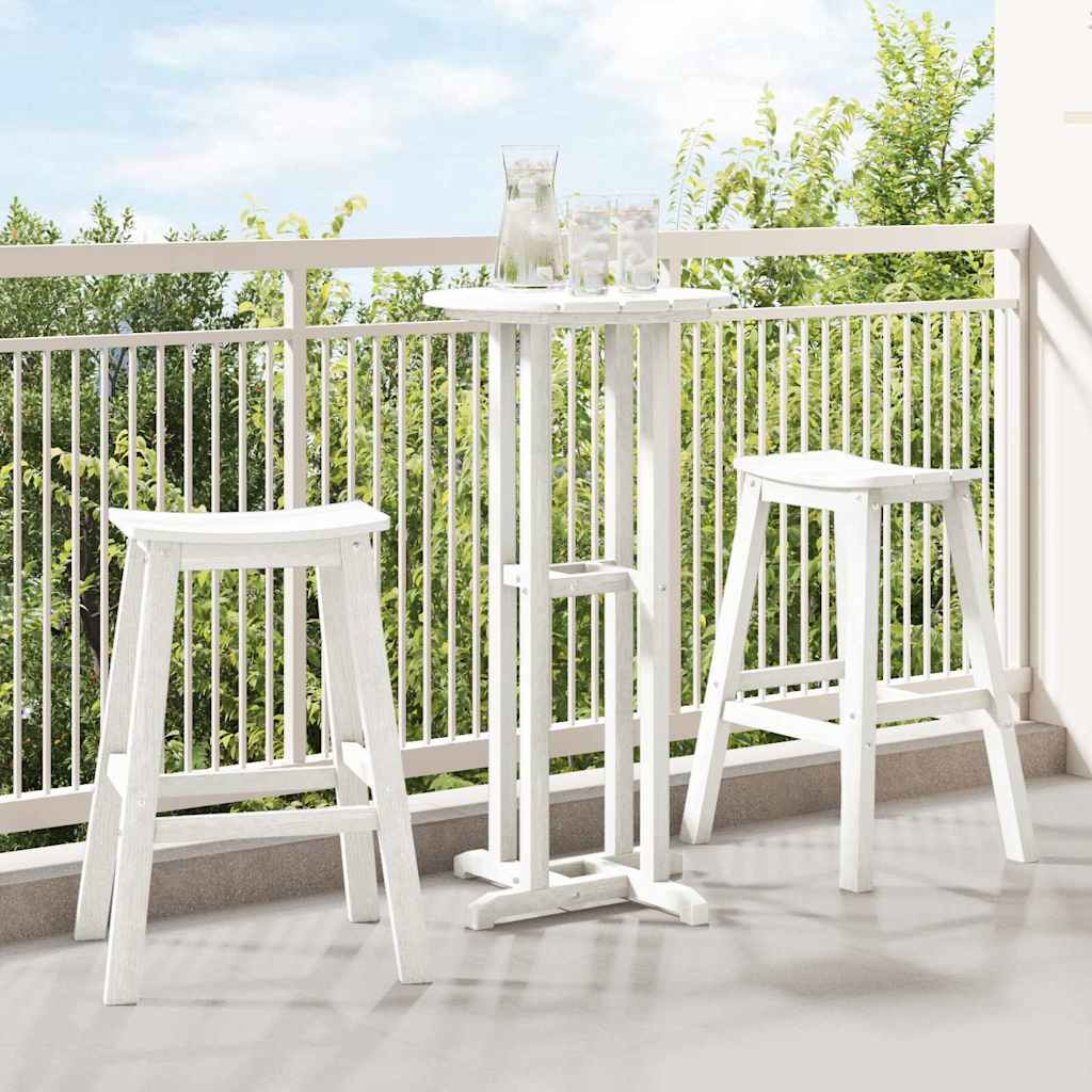 Set bar stolova za vrt 3 pcs Bijelo HDPE