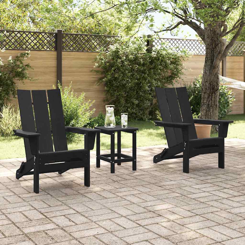 Vrtna stolica 2 pcs Crna 80.5 x 74.5 x 92 cm Polietilen