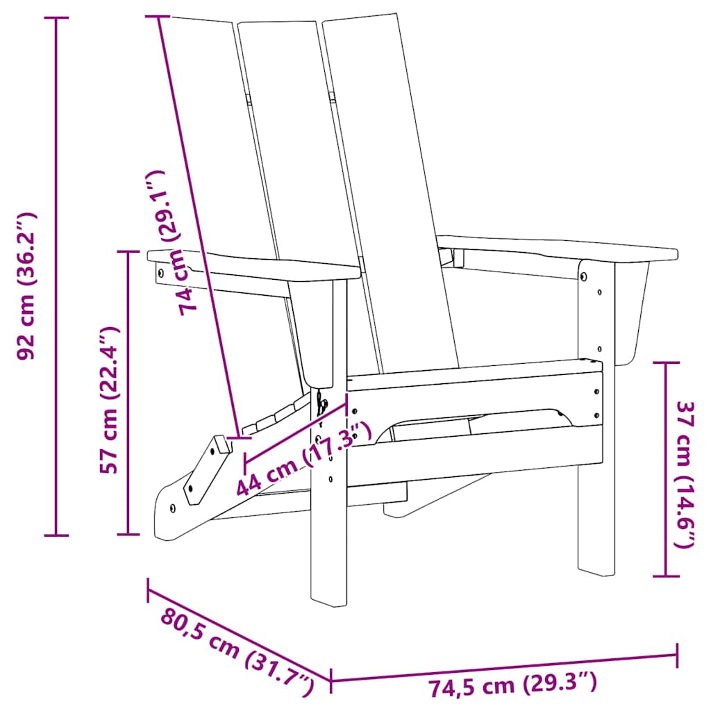 Vrtna stolica 2 pcs Crna 80.5 x 74.5 x 92 cm Polietilen