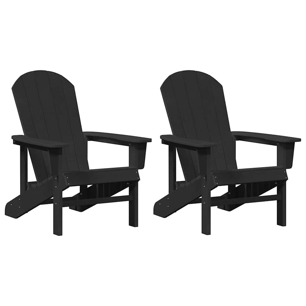 Vrtna stolica 2 pcs Crna 82 x 74 x 92 cm Polietilen